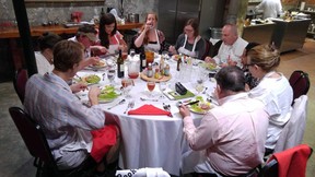 Our class enjoying the fruits of our labour at the New Orleans School of Cooking. (DAVE POLLARD/Postmedia Network)