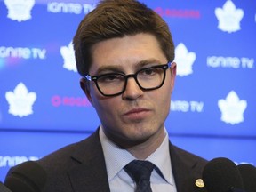 Maple Leafs GM Kyle Dubas will be patient in contract talks with Mitch Marner. VERONICA HENRI/TORONTO SUN
