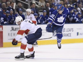 Leafs winger Tyler Ennis, in total, has not played in the past 21 games. He was hurt on Dec. 22 in a game against the New York Rangers. (The Canadian Press)