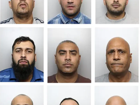 These nine men were convicted of being members of a sex grooming gang who raped vulnerable underage girls.