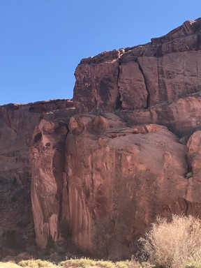 The red sandstone walls seen here resemble gigantic owls at the Canyon de Chelly National Monument, where Navajo American Indians have lived for 5,000 years. (Kim Pemberton photo)