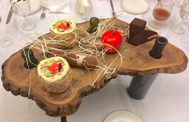 Elegant and intricate desserts served at Kanapa, one of the numerous concept restaurants created by chef Dima Borisov, located in Kyiv, Ukraine. (Chris Doucette/Toronto Sun/Postmedia Network)