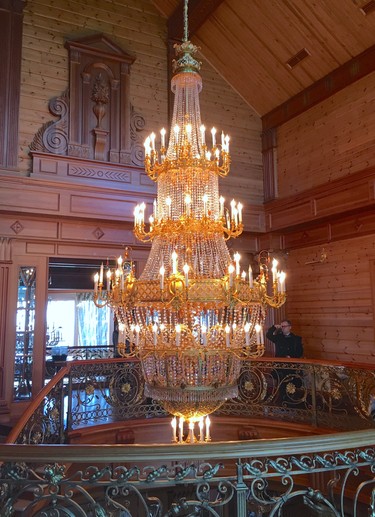 One of several chandeliers inside the lavish mansion where former Ukrainian president Viktor Yanukovych lived with his mistress until his ouster in 2014. (Chris Doucette/Toronto Sun/Postmedia Network)