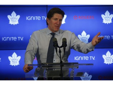 Toronto Maple Leafs coach Mike Babcock after the game  in Toronto on Wednesday February 27, 2019. Jack Boland/Toronto Sun/Postmedia Network
