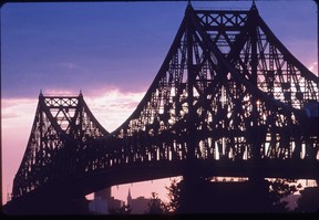 The Jacques Cartier Bridge at sunset from lle Sainte-Helene, Montreal. (Postmedia files)