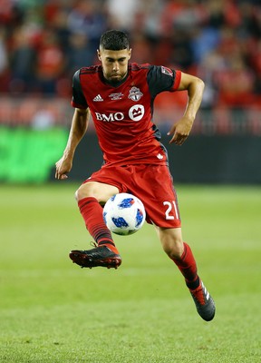 TFC’s Jonathan Osorio had a breakout season in 2018, scoring 10 goals in MLS play and 17 in total, and was rewarded with a deal that team president Bill Manning says makes him one of the highest-paid Canadian players in the world.  
(Getty images)