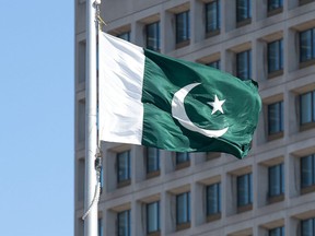 The Pakistani flag flies outside Ottawa City Hall on Feb. 23, 2009.