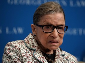 U.S. Supreme Court Justice Ruth Bader Ginsburg participates in a lecture Sept. 26, 2018 at Georgetown University Law Center in Washington, D.C.