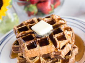 Delicious French toast waffles in honour of Shrove Tuesday celebrations