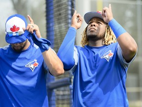 Blue Jays prospect Vladimir Guerrero Jr.  has made significant strides in learning English, one of the official languages of his soon-to-be home and native land. (CP FILES)