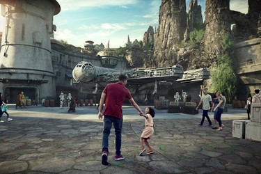 Black Spire Outpost is the name of the village inside of Star Wars: Galaxy’s Edge, opening in summer 2019 at Disneyland Resort in California and fall 2019 at Walt Disney World Resort in Florida. The outpost is closely associated with the geological formations that surround it. As the largest settlement on the planet Batuu, Black Spire Outpost is an infamous stop for traders, adventurers and smugglers traveling around the Outer Rim and Wild Space. (Disney Parks)
