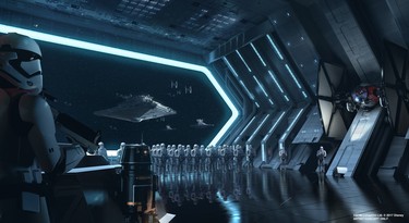 Disney guests will traverse the corridors of a Star Destroyer on Star Wars: Rise of the Resistance and join an epic battle between the First Order and the Resistance – including a faceoff with Kylo Ren – when Star Wars: Galaxy’s Edge opens in summer 2019 at Disneyland Resort in California and fall 2019 at Walt Disney World Resort in Florida. (Disney Parks)