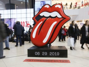 Looks as if the Rolling Stones No Filter tour will be in Toronto on June 29 this summer. This massive iconic logo landed in the north end atrium of the Eaton Centre with another at Union Station. People speculated whether the Stones will play the legendary El Mocambo club on Spadina Ave. in Toronto, Ont. on Friday, Feb. 8, 2019. (Jack Boland/Toronto Sun/Postmedia Network)