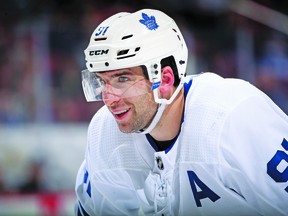 GLENDALE, ARIZONA - FEBRUARY 16:  John Tavares returns Thursday night to Long Island for the first time since signing with the Leafs in the off-season.  (Photo by Christian Petersen/Getty Images)