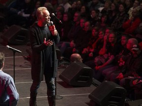 Sting performed 7 songs from his new musical 'The Last Ship' as well as 2 of his own works for GM and UNIFOR employees who will lose their jobs when GM shuts down the Oshawa Plant at the end of the year.