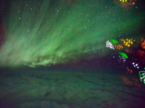 Northern Lights are seen from an airplane in this undated handout photo.  THE CANADIAN PRESS/HO, Neil Zeller Photography