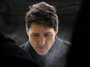 Prime Minister Justin Trudeau arrives to a caucus meeting on Parliament Hill in Ottawa on Wednesday, Feb. 20, 2019.