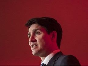 Prime Minister Justin Trudeau address attendees at the Liberal fundraising event at the Delta Hotel in Toronto, Ont., on Thursday, February 7, 2019.