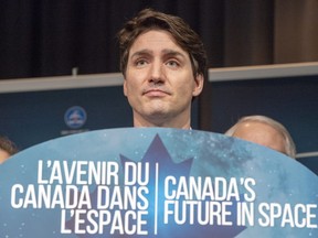 Prime Minister Justin Trudeau announces that Canada will take part in an international lunar space station project at the Canadian Space Agency headquarters Thursday, February 28, 2019 in St. Hubert, Que.THE CANADIAN PRESS/Ryan Remiorz