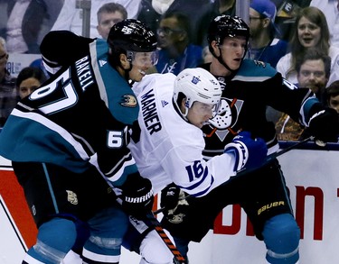 Toronto Maple Leafs right wing Mitchell Marner (16)on Monday February 4, 2019 .The Toronto Maple Leafs host the Anaheim Ducks at the Scotiabank Arena in Toronto. Veronica Henri/Toronto Sun/Postmedia Network