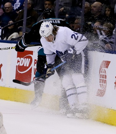 Toronto Maple Leafs right wing Kasperi Kapanen (24)on Monday February 4, 2019 .The Toronto Maple Leafs host the Anaheim Ducks at the Scotiabank Arena in Toronto. Veronica Henri/Toronto Sun/Postmedia Network