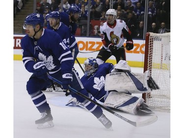 Toronto Maple Leafs goaltender Frederik Andersen (31) on Wednesday February 6, 2019. The Toronto Maple Leafs host the Ottawa Senators at the Scotiabank Arena in Toronto. Veronica Henri/Toronto Sun/Postmedia Network