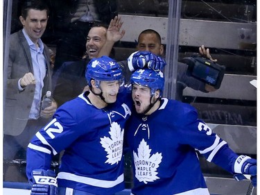 Toronto Maple Leafs center Auston Matthews (34) scores on Wednesday  February 6, 2019. The Toronto Maple Leafs host the Ottawa Senators at the Scotiabank Arena in Toronto. Veronica Henri/Toronto Sun/Postmedia Networon Wednesday February 6, 2019.