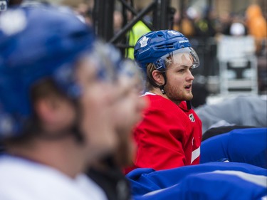 Toronto Maple Leafs William Nylander gets ready for the 2019 Toronto Maple Leafs Outdoor Practice at Nathan Phillips Square in Toronto, Ont. on Thursday February 7, 2019. Ernest Doroszuk/Toronto Sun/Postmedia