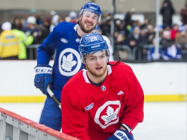 Toronto Maple Leafs William Nylander on the ice during the 2019 Toronto Maple Leafs Outdoor Practice at Nathan Phillips Square in Toronto, Ont. on Thursday February 7, 2019. Ernest Doroszuk/Toronto Sun/Postmedia