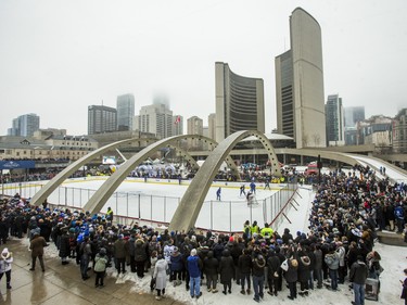 The 2019 Toronto Maple Leafs Outdoor Practice at Nathan Phillips Square in Toronto, Ont. on Thursday February 7, 2019. Ernest Doroszuk/Toronto Sun/Postmedia
