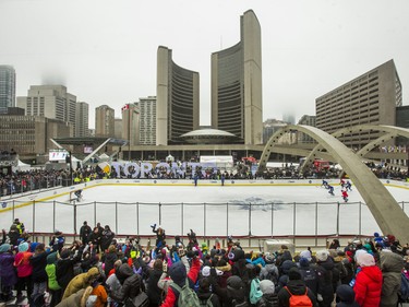 The 2019 Toronto Maple Leafs Outdoor Practice at Nathan Phillips Square in Toronto, Ont. on Thursday February 7, 2019. Ernest Doroszuk/Toronto Sun/Postmedia