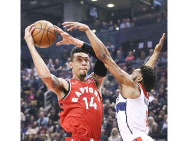 Toronto Raptors guard Danny Green (14) on Wednesday February 13, 2019. The Toronto Raptors host the Washington Wizards at the Scotiabank Arena in Toronto. Veronica Henri/Toronto Sun/Postmedia Network