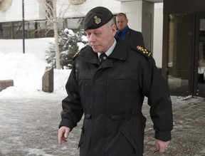 Chief of Defence Staff Jonathan Vance leaves the courthouse in Ottawa, Tuesday January 29, 2019. Vance is a witness at a trial for his former second-in-command, suspended Vice-Admiral Mark Norman. (THE CANADIAN PRESS/Adrian Wyld)