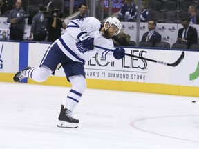 Maple Leafs defenceman Jake Muzzin had a big game against Anaheim on Monday. VERONICA HENRI/TORONTO SUN