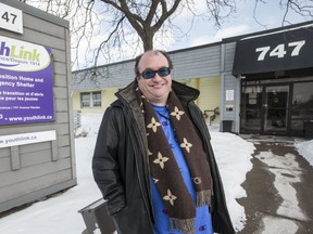Evan Back stands outside new YouthLink shelter located at 747 Warden Ave. on Tuesday, Feb. 19, 2019. (Craig Robertson/Toronto Sun/Postmedia Network)