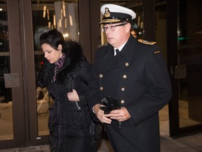 Vice-Admiral Mark Norman, right, and his lawyer Marie Henein leave the Ottawa Courthouse on Tuesday, Dec 18, 2018.
