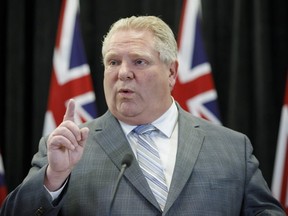 Ontario Premier Doug Ford speaks during a press conference at Queen's Park on March 20, 2019. (THE CANADIAN PRESS)