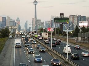 Evening traffic along the Gardiner Expressway (Ernest Doroszuk, Toronto Sun)
