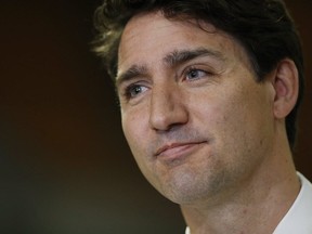 Prime Minister Justin Trudeau is photographed as talks to media after meeting with students and teachers at Manitoba Institute of Trades and Technology (MITT) on March 26, 2019. THE CANADIAN PRESS