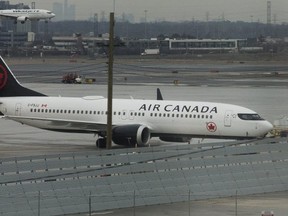 A grounded Boeing 737 Max 8 at Pearson International Airport on  March 13, 2019. (Stan Behal, Toronto Sun)