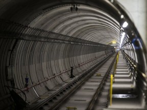 A look at a subway tunnel at the York University subway which was under construction on Nov. 28, 2016. (Ernest Doroszuk, Toronto Sun)