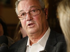 MPP Randy Hillier speaks to the media at Queens Park on Feb. 20, 2019. (Jack Boland, Toronto Sun)