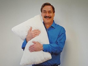 Officers from the Jordan Police Department made a welfare check. Instead of finding a person, they find a cardboard cutout of the "MyPillow" guy. (Facebook/Jordan (MN) Police Department)