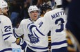 Maple Leafs' Andreas Johnsson celebrates a goal during the second period against the Buffalo Sabres, Wednesday, March 20, 2019, in Buffalo, N.Y. (AP PHOTO)