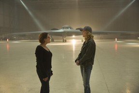 Anna Boden and Brie Larson on the set of Captain Marvel. (Marvel Studios)