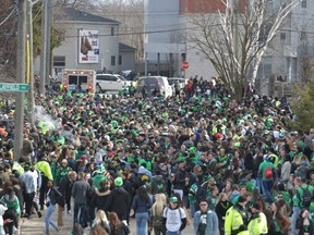 St. Patrick's Day revellers on the streets of Waterloo on March 17, 2019. (WRPSToday/Twitter)