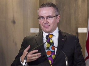 Dan Kelly, President of the Canadian Federation of Independent Business (CFIB) speaks in Toronto on Thursday, September 11 2014. Canada's small business operators say they are not ready for the carbon tax to kick in next week particularly as the federal government has still not told them how they will be compensated for the cost.