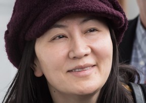 Huawei chief financial officer Meng Wanzhou, who is out on bail and remains under partial house arrest after she was detained Dec. 1 at the behest of American authorities, arrives back at her home after a court appearance in Vancouver, on Wednesday, March 6, 2019. THE CANADIAN PRESS/Darryl Dyck