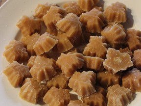 Maple sugar candy is displayed at the Bronte Creek Maple Syrup Festival.