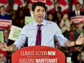 Prime Minister Justin Trudeau speaks at a Liberal Climate Action Rally in Toronto, Monday, March 4, 2019.